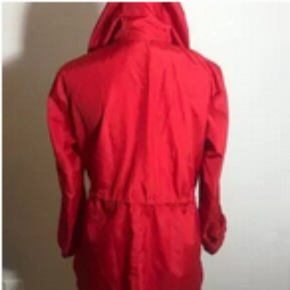 Susan Graver Red Lightweight Hooded Jacket - Size S - Picture 16 of 16